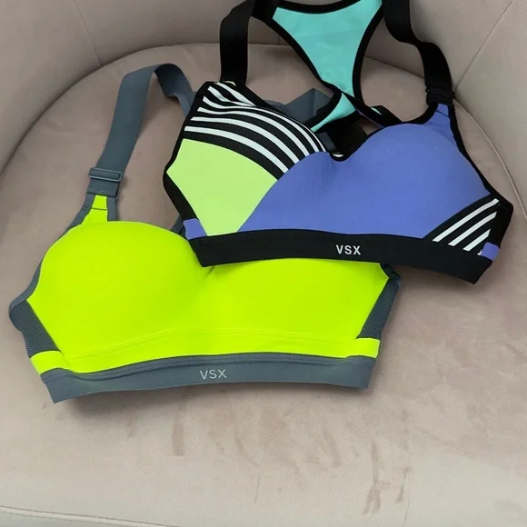 VSX Vibrant Yellow and Blue Sports Bras with Racerback Design (Bundle of two) - Picture 9 of 9